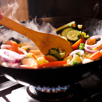 A pan with Ayurvedically prepared vegetables