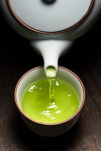 A glass of green tea for polyphenols